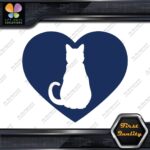 Cat Heart Shape Silhouette Cats Contour Shape Emblem Love Decals Stickers Vinyl - Image 12