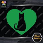 Cat Heart Shape Silhouette Cats Contour Shape Emblem Love Decals Stickers Vinyl - Image 14