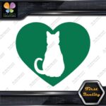 Cat Heart Shape Silhouette Cats Contour Shape Emblem Love Decals Stickers Vinyl - Image 15
