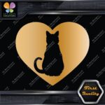 Cat Heart Shape Silhouette Cats Contour Shape Emblem Love Decals Stickers Vinyl - Image 17