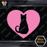 Cat Heart Shape Silhouette Cats Contour Shape Emblem Love Decals Stickers Vinyl - Image 4