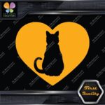 Cat Heart Shape Silhouette Cats Contour Shape Emblem Love Decals Stickers Vinyl - Image 9