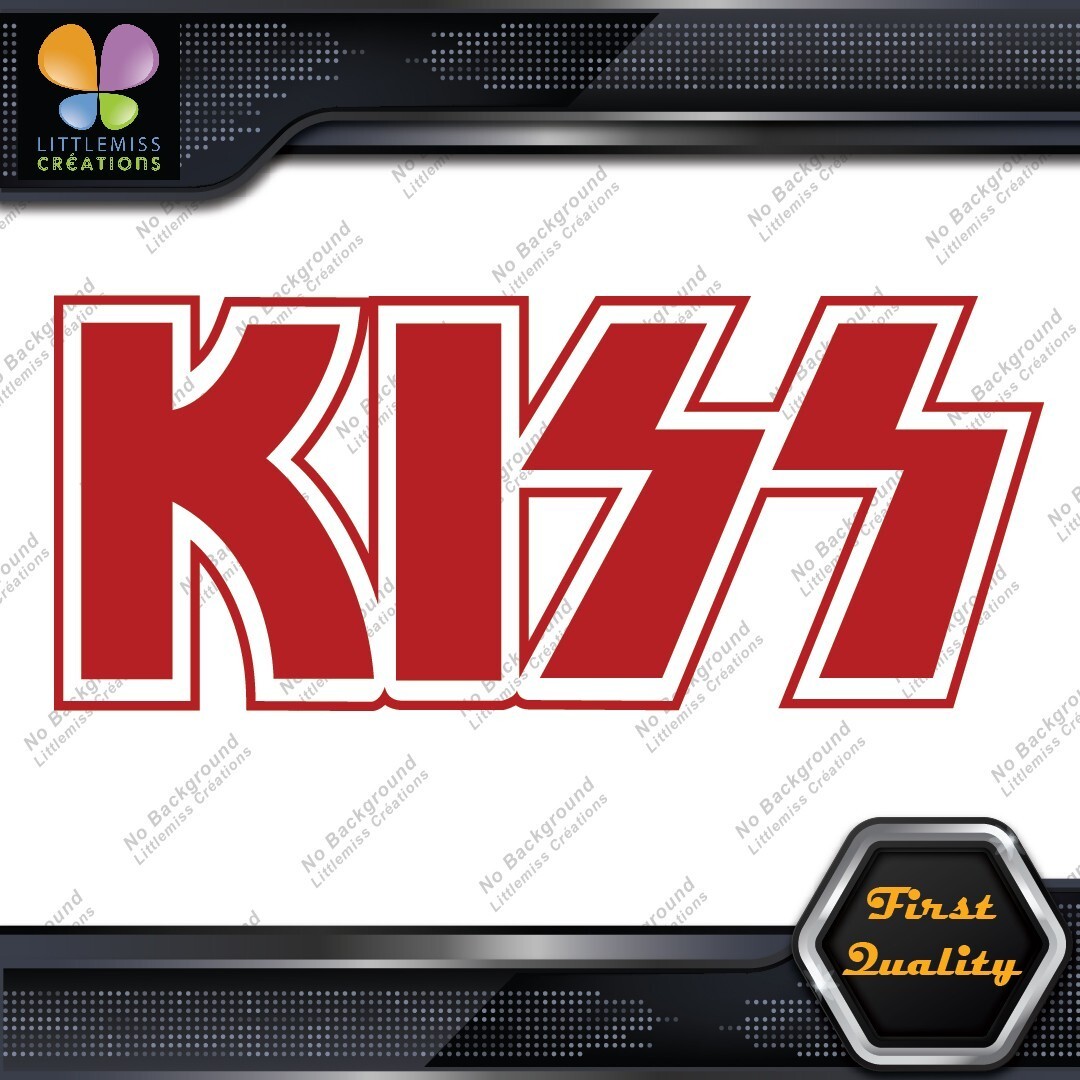 Compatible Kiss Rock Band Outlined Name Musical Logo Vinyl Decals Stickers 276845575408 Compatible Kiss Rock Band Outlined Name Musical Logo Vinyl Decals Stickers - Image 1