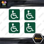 Hadicap Rounded Square Wheelchair Sing Pack of 4 MINI SIZE Decals Stickers Vinyl - Image 16
