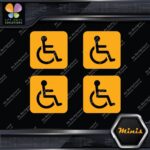 Hadicap Rounded Square Wheelchair Sing Pack of 4 MINI SIZE Decals Stickers Vinyl