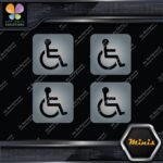 Hadicap Rounded Square Wheelchair Sing Pack of 4 MINI SIZE Decals Stickers Vinyl - Image 18