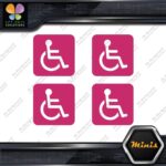 Hadicap Rounded Square Wheelchair Sing Pack of 4 MINI SIZE Decals Stickers Vinyl - Image 20
