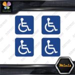 Hadicap Rounded Square Wheelchair Sing Pack of 4 MINI SIZE Decals Stickers Vinyl - Image 3