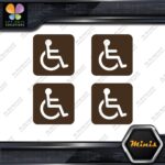 Hadicap Rounded Square Wheelchair Sing Pack of 4 MINI SIZE Decals Stickers Vinyl - Image 24