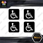 Hadicap Rounded Square Wheelchair Sing Pack of 4 MINI SIZE Decals Stickers Vinyl - Image 4