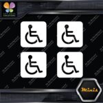Hadicap Rounded Square Wheelchair Sing Pack of 4 MINI SIZE Decals Stickers Vinyl - Image 5