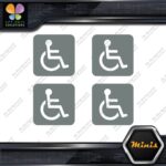 Hadicap Rounded Square Wheelchair Sing Pack of 4 MINI SIZE Decals Stickers Vinyl - Image 6