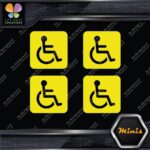 Hadicap Rounded Square Wheelchair Sing Pack of 4 MINI SIZE Decals Stickers Vinyl - Image 7