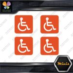 Hadicap Rounded Square Wheelchair Sing Pack of 4 MINI SIZE Decals Stickers Vinyl - Image 8