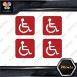 Hadicap Rounded Square Wheelchair Sing Pack of 4 MINI SIZE Decals Stickers Vinyl - Image 9