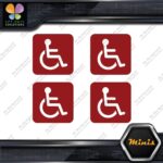 Hadicap Rounded Square Wheelchair Sing Pack of 4 MINI SIZE Decals Stickers Vinyl - Image 10
