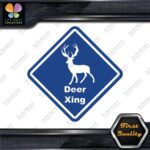 Deer Crossing Warning Sign Xing Diamond Shape Lozenge Decals Stickers Vinyl - Image 11