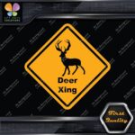 Deer Crossing Warning Sign Xing Diamond Shape Lozenge Decals Stickers Vinyl