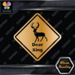 Deer Crossing Warning Sign Xing Diamond Shape Lozenge Decals Stickers Vinyl - Image 17