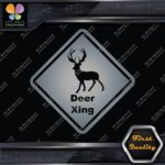 Deer Crossing Warning Sign Xing Diamond Shape Lozenge Decals Stickers Vinyl - Image 18