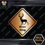 Deer Crossing Warning Sign Xing Diamond Shape Lozenge Decals Stickers Vinyl - Image 19