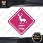 Deer Crossing Warning Sign Xing Diamond Shape Lozenge Decals Stickers Vinyl - Image 20