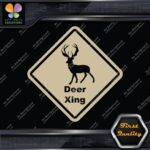 Deer Crossing Warning Sign Xing Diamond Shape Lozenge Decals Stickers Vinyl - Image 23