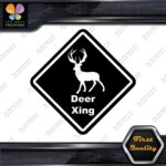 Deer Crossing Warning Sign Xing Diamond Shape Lozenge Decals Stickers Vinyl - Image 4