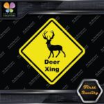 Deer Crossing Warning Sign Xing Diamond Shape Lozenge Decals Stickers Vinyl - Image 6