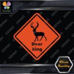 Deer Crossing Warning Sign Xing Diamond Shape Lozenge Decals Stickers Vinyl - Image 7