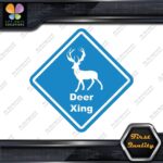 Deer Crossing Warning Sign Xing Diamond Shape Lozenge Decals Stickers Vinyl - Image 10