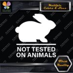 Not Tested On Animals Rabbit Laboratory Protection Bunny Decals Stickers Vinyl - Image 4