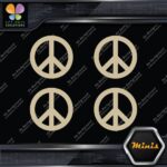 Peace Sign Circle Traditional Classic Pack of 4 MINI SIZE Decals Stickers Vinyl - Image 23
