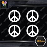 Peace Sign Circle Traditional Classic Pack of 4 MINI SIZE Decals Stickers Vinyl - Image 4
