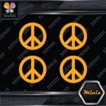 Peace Sign Circle Traditional Classic Pack of 4 MINI SIZE Decals Stickers Vinyl - Image 7