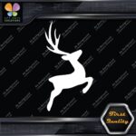 Deer Jumping Male Stag Buck Antlers Plume Hunting Reindeer Decals Stickers Vinyl