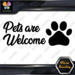 Pets Are Welcome Door Sign Message Stores Restaurant Shops Decals Stickers Vinyl - Image 3