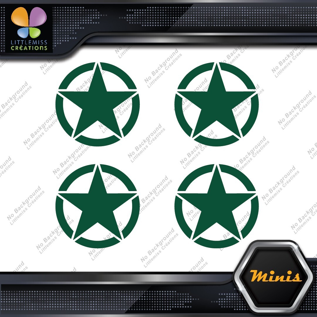Army Star In Circle Crest Emblem Pack Of 4 MINI SIZE Decals Stickers Vinyl 277191953209 Army Star in Circle Crest Emblem Pack of 4 MINI SIZE Decals Stickers Vinyl - Image 1