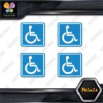 Handicap Square Wheelchair Disable Pack of 4 MINI SIZE Decals Stickers Vinyl - Image 11