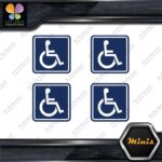 Handicap Square Wheelchair Disable Pack of 4 MINI SIZE Decals Stickers Vinyl - Image 12