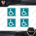 Handicap Square Wheelchair Disable Pack of 4 MINI SIZE Decals Stickers Vinyl - Image 13