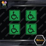 Handicap Square Wheelchair Disable Pack of 4 MINI SIZE Decals Stickers Vinyl - Image 14