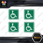 Handicap Square Wheelchair Disable Pack of 4 MINI SIZE Decals Stickers Vinyl - Image 15