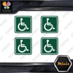 Handicap Square Wheelchair Disable Pack of 4 MINI SIZE Decals Stickers Vinyl - Image 16