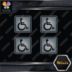 Handicap Square Wheelchair Disable Pack of 4 MINI SIZE Decals Stickers Vinyl - Image 18