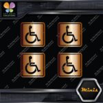 Handicap Square Wheelchair Disable Pack of 4 MINI SIZE Decals Stickers Vinyl - Image 19