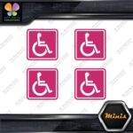 Handicap Square Wheelchair Disable Pack of 4 MINI SIZE Decals Stickers Vinyl - Image 20