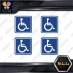 Handicap Square Wheelchair Disable Pack of 4 MINI SIZE Decals Stickers Vinyl - Image 3