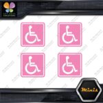 Handicap Square Wheelchair Disable Pack of 4 MINI SIZE Decals Stickers Vinyl - Image 21