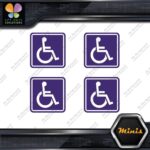Handicap Square Wheelchair Disable Pack of 4 MINI SIZE Decals Stickers Vinyl - Image 22